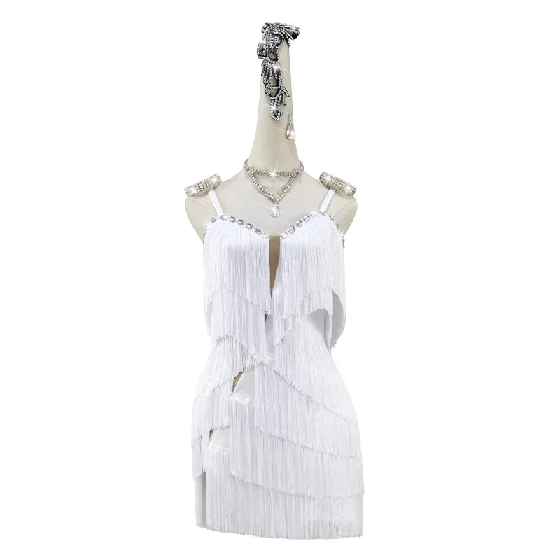 2024 Latin Dance Dress White Professional Senior Women's Competition Skirt Ballroom Practice Wear Line Suit Female Clothing Prom
2024 Latin Dance Dress White Professional Senior Women's Competition Skirt Ballroom Practice Wear Line Suit Female Clothing Prom