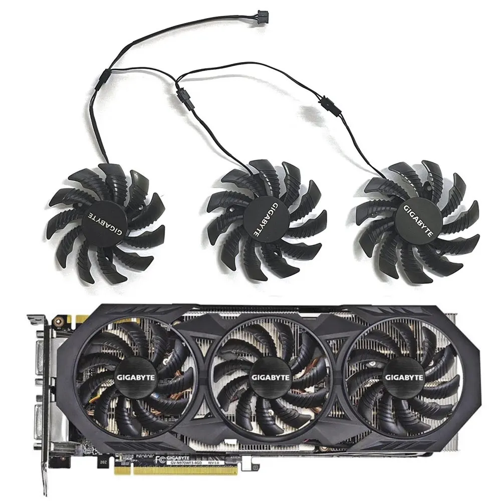 3PCS 75mm PLD08010S12H 3-pin GTX 970 Cooling Fan for GIGABYTE GTX 970 Wind G1 R9-280X GV-R928XWF3-3GD GV-R928XOC graphics card
3PCS 75mm PLD08010S12H 3-pin GTX 970 Cooling Fan for GIGABYTE GTX 970 Wind G1 R9-280X GV-R928XWF3-3GD GV-R928XOC graphics card
