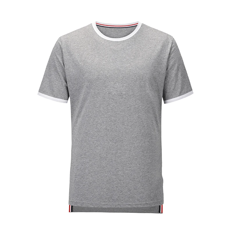

TB THOM Men's T-shirt Summer Fashion Brand Blouses Grey Patchwork Crew Neck Casual Korean Deisgn Harajuku TB T-shirt
