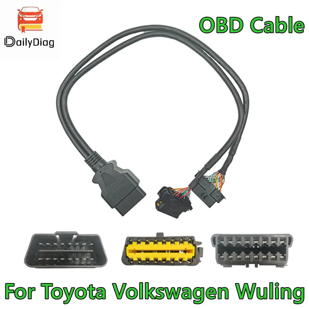 

16Pin Original Vehicle Connector OBD Extension Cable for Truck Inspection for Toyota Volkswagen Wuling OBD2 Diagnostic Tool