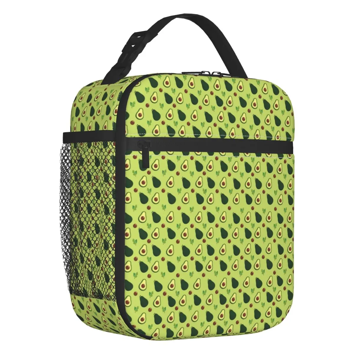

Avocado Forest Pattern Insulated Lunch Bags for Women Portable Cooler Thermal Bento Box Outdoor Camping Travel