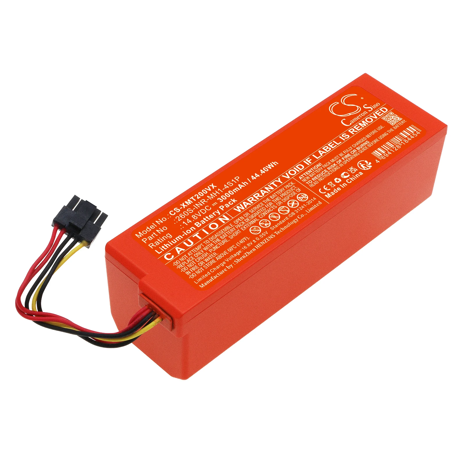 

Vacuum Battery For Xiaomi 260S-INR-MH1-4S1P MJST1S MJST1SHW 2 Pro Mop 2 LDS 2nd Capacity 3000mAh / 44.40Wh Color Red Volts 14.8V
