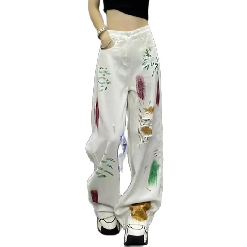 2023 Women's Pants Summer New Jeans High Waisted Versatile Loose And Comfortable Hole Straight Cylinder Free Shipping
2023 Women's Pants Summer New Jeans High Waisted Versatile Loose And Comfortable Hole Straight Cylinder Free Shipping