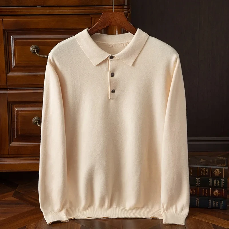Cashmere Cotton Blend Turndown Collar Sweater Men Tops 2023 Autumn Winter Mature Male Business Casual Lapel Knitted Pullover
Cashmere Cotton Blend Turndown Collar Sweater Men Tops 2023 Autumn Winter Mature Male Business Casual Lapel Knitted Pullover