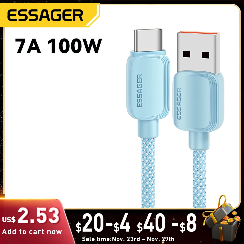Essager 7A USB A To Type C Fast Charging Cable 100W Data Wire Cord For iPhone 15 Pro Max Xiaomi Huawei OPPO Oneplus Realme
Essager 7A USB A To Type C Fast Charging Cable 100W Data Wire Cord For iPhone 15 Pro Max Xiaomi Huawei OPPO Oneplus Realme
