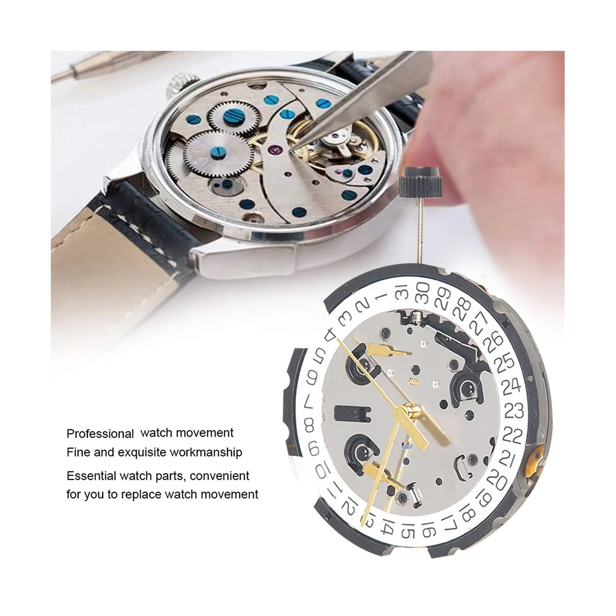 

G10.212 Movement ETA G10.211 Single Calendar 4-Point 6-Pin G10.212 Universal V8 Quartz Watch Movement Replacement