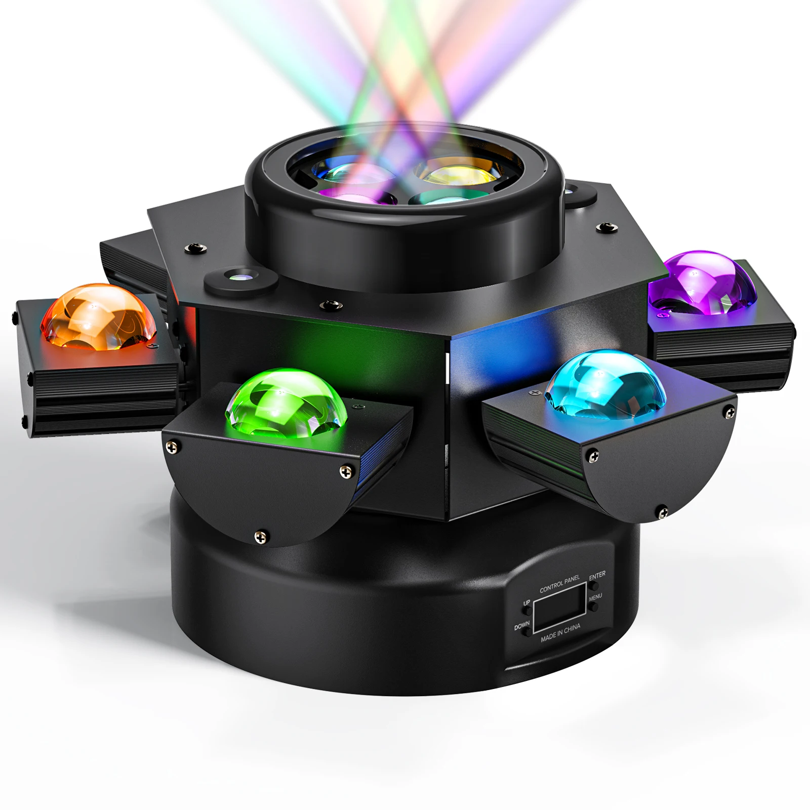 6 Arms 10PCS LEDs Moving Head Light Stage Light RGBW Party DJ Lighting Sound Activated DMX 512 for Disco Music Pub Wedding Chris
6 Arms 10PCS LEDs Moving Head Light Stage Light RGBW Party DJ Lighting Sound Activated DMX 512 for Disco Music Pub Wedding Chris