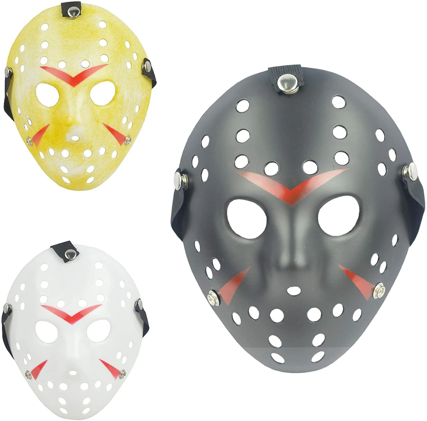 3Pcs Hockey Mask Costume Mask Prop for Cosplay Masquerade Party Halloween Decorations Dress Up Mask
3Pcs Hockey Mask Costume Mask Prop for Cosplay Masquerade Party Halloween Decorations Dress Up Mask