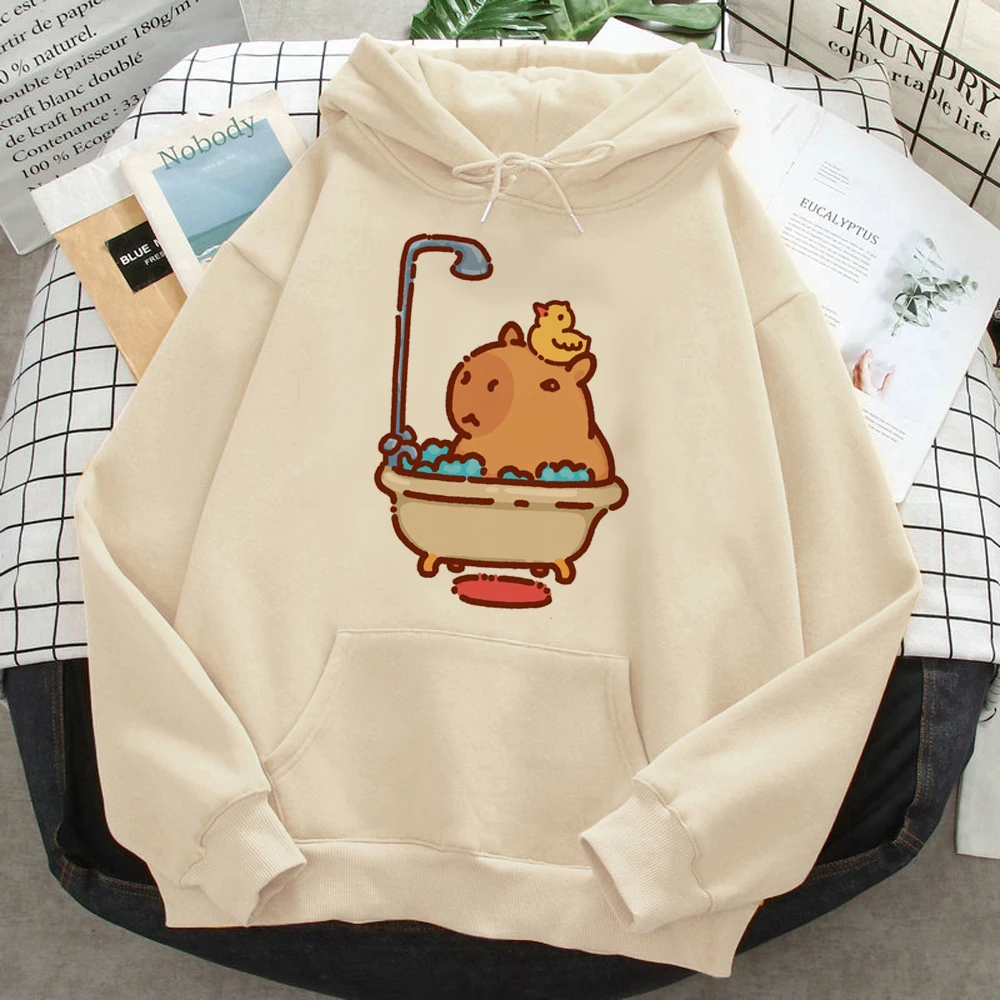 

Capybara hoodies women graphic Korean style y2k aesthetic long sleeve top Hood female vintage Pullover