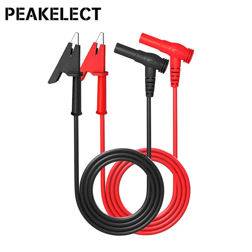Peakelect P1047 4mm Copper Banana Plug to Alligator Clip Test Lead Heavy Duty Crocodile Clamp Lab Cables 1M for Multimeter
Peakelect P1047 4mm Copper Banana Plug to Alligator Clip Test Lead Heavy Duty Crocodile Clamp Lab Cables 1M for Multimeter