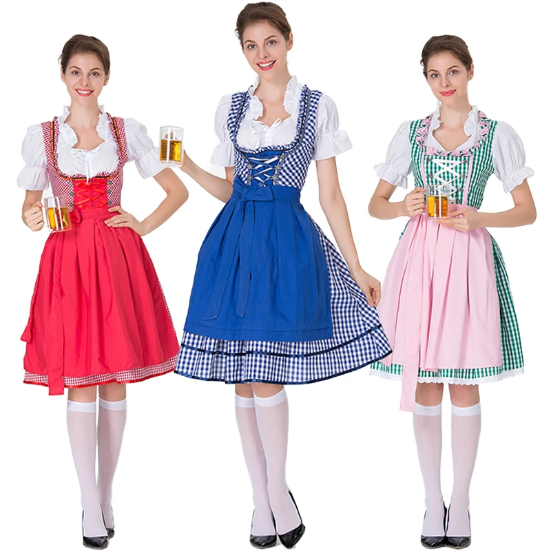 

Woman Oktoberfest Costume Traditional German Bavarian Beer Girl Outfit Halloween Cosplay Carnival Festival Party Maid Clothes