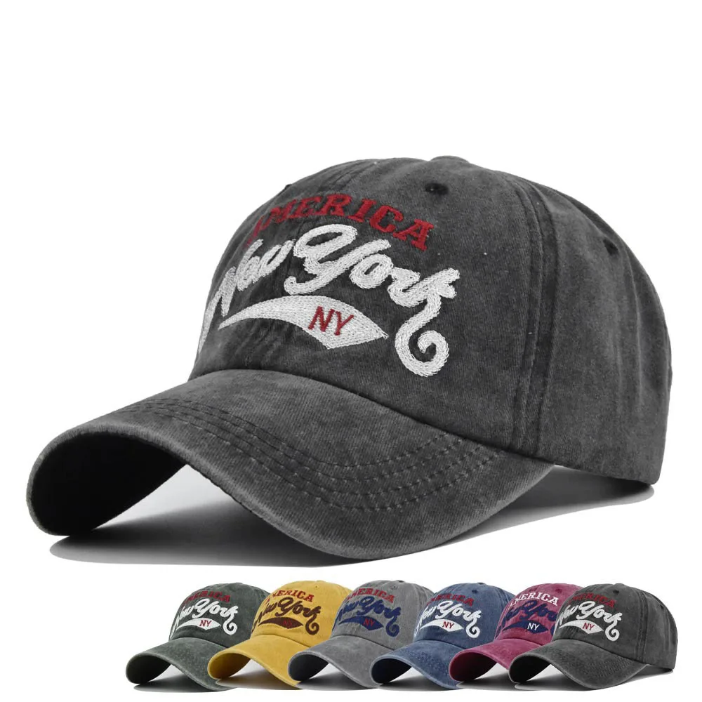 

Washed Cotton Baseball Cap Men's Embroidery Snapback Caps Outdoor Visor Hat For Women Bone Gorras Casquette Homme Trucker Hats