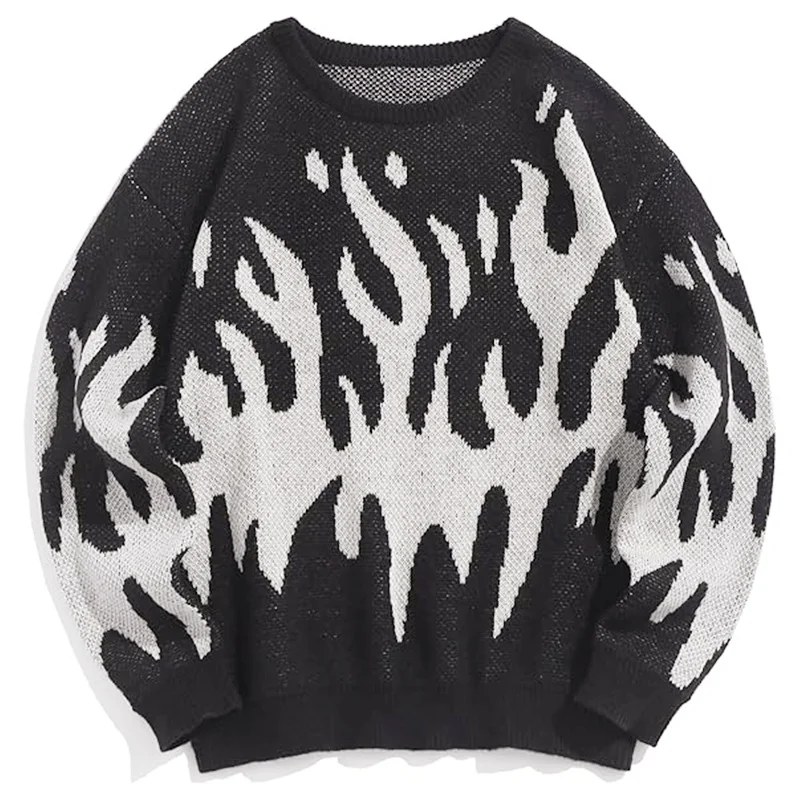

Y2k эстетичный винтажный трикотажный пуловер в стиле хип-хоп с графическим рисунком оверсайз свитера унисекс уличная одежда в стиле Харадзюку на осень и зиму