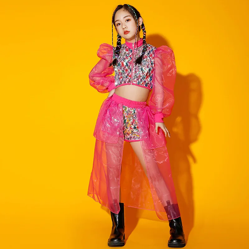 Grils Sets Jacket Shorts Sequins Splice Mesh Coat Skirt Kid Jazz Hip Hop Dance Costumes Streetwear Fashion Children Tracksuit
Grils Sets Jacket Shorts Sequins Splice Mesh Coat Skirt Kid Jazz Hip Hop Dance Costumes Streetwear Fashion Children Tracksuit