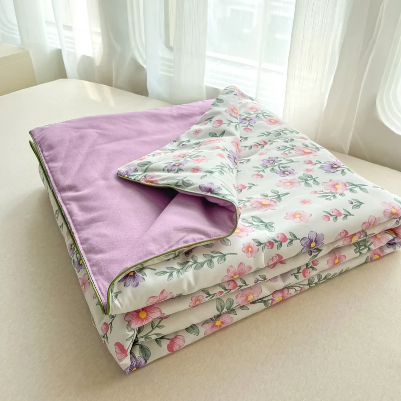 Summer Quilt Floral Style Duvets Single/Queen Size Comforter Thin Duvets Skin-friendly Bedspread edredones (No Pillowcase) Summer Quilt Floral Style Duvets Single/Queen Size Comforter Thin Duvets Skin-friendly Bedspread edredones (No Pillowcase)