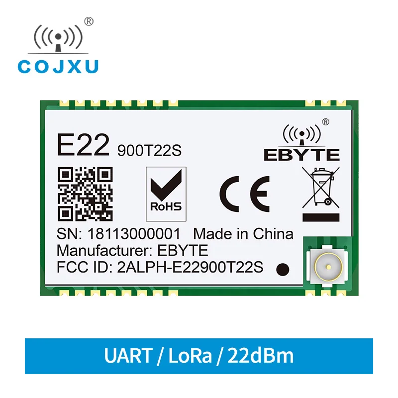 

E22-900T22S SX1262 UART TCXO Wireless Module 868MHz 915MHz Transceiver 22dBm IoT SMD IPEX Interface Transmitter