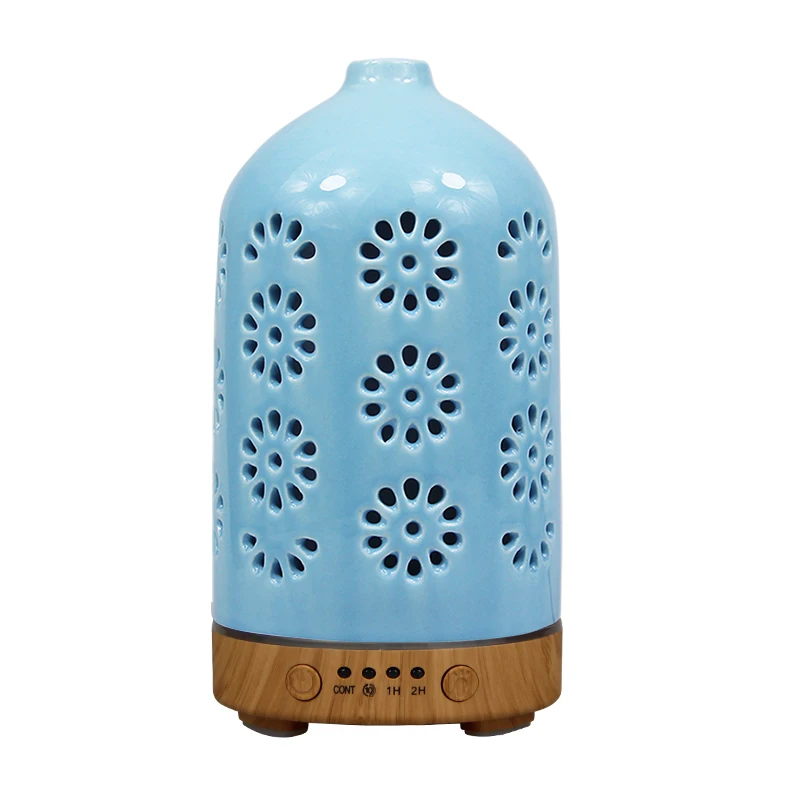 

100ML Ultrasonic Humidifier Victoria Blue Birdcage Ceramic Essential Oil Aromatherapy Diffuser Cold Mist LED Colorful Light