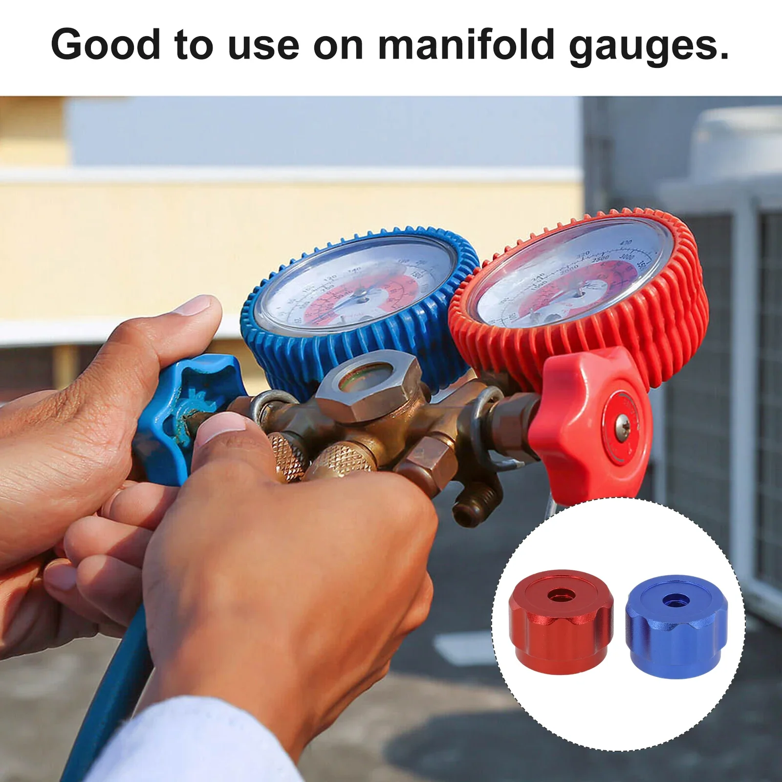 2pc Round Wheel Handle Faucet Handles Manifold Gauges Knob Aluminum Alloy Red Blue Instrument Knob HVAC Tools Accessories
2pc Round Wheel Handle Faucet Handles Manifold Gauges Knob Aluminum Alloy Red Blue Instrument Knob HVAC Tools Accessories