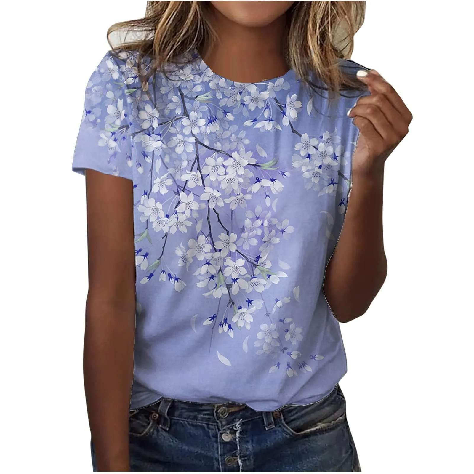 Women'S Fashion Casual Short Sleeve Printed Round Neck Loose Pullover Top Summer Outfit Modern And Simple Roupas Feminina
Women'S Fashion Casual Short Sleeve Printed Round Neck Loose Pullover Top Summer Outfit Modern And Simple Roupas Feminina