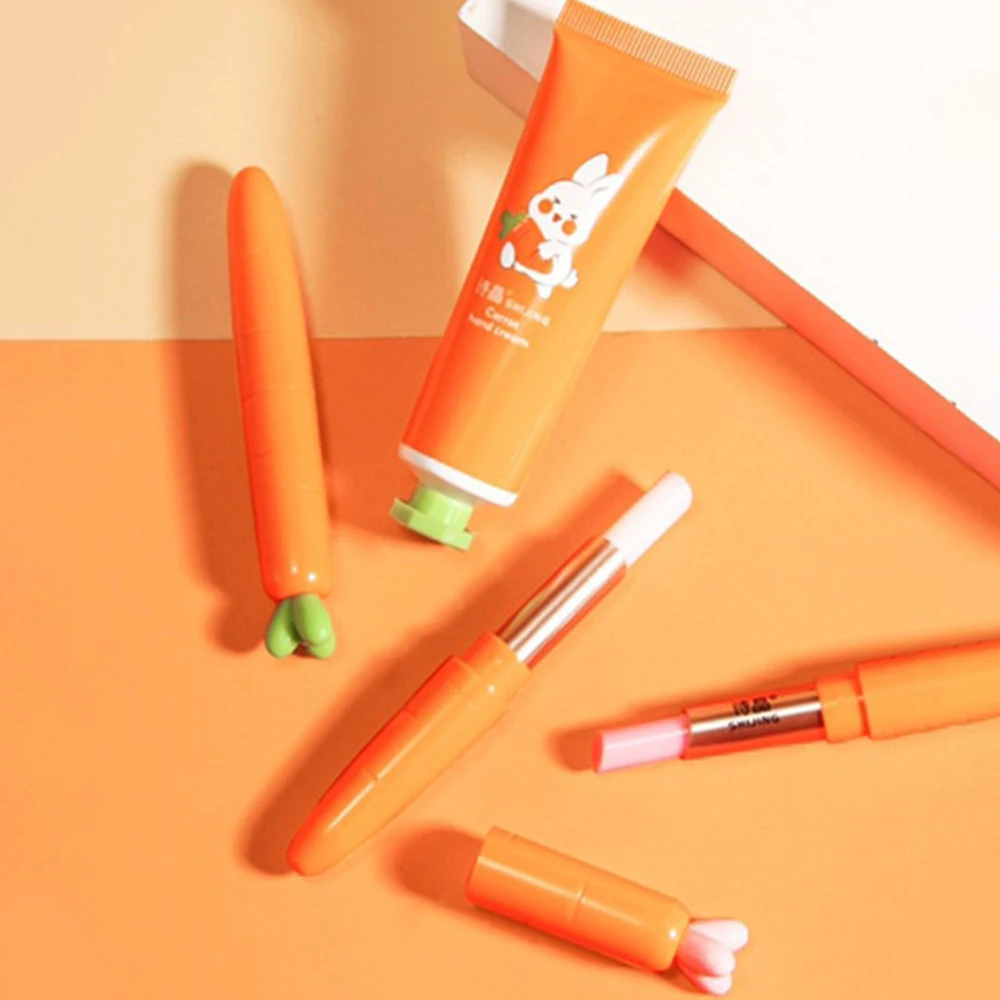 Carrot Lip Balm Hand Cream Set Easily Absorbed Colorless Moisturizing Skin Care Set Temperature Change Lip Balm Beauty Health 
Carrot Lip Balm Hand Cream Set Easily Absorbed Colorless Moisturizing Skin Care Set Temperature Change Lip Balm Beauty Health