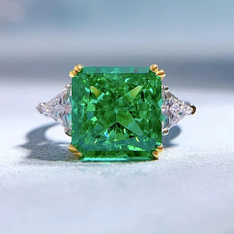 Spring Qiaoer 10*10MM Square Synthesis Emerald Diamond Ring 100%-S925 Silver Jewelry Wedding Cocktail Party Woman Gift
Spring Qiaoer 10*10MM Square Synthesis Emerald Diamond Ring 100%-S925 Silver Jewelry Wedding Cocktail Party Woman Gift