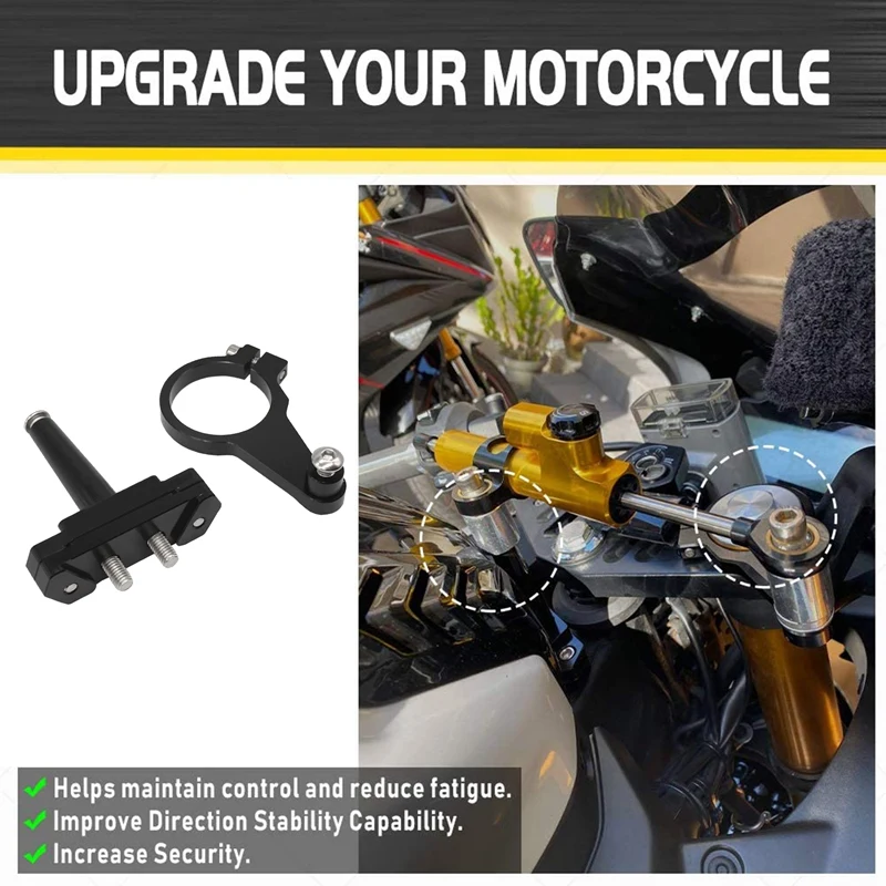 Мотоциклетный стабилизатор рулевого демпфера с ЧПУ, комплекты кронштейнов для Yamaha YZF R15 V3 R15 V3 2017 2018 2019 2020 черный 
Мотоциклетный стабилизатор рулевого демпфера с ЧПУ, комплекты кронштейнов для Yamaha YZF R15 V3 R15 V3 2017 2018 2019 2020 черный