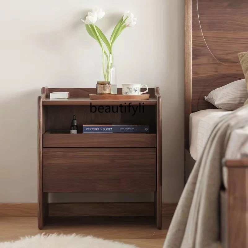 Bedside Table Nordic Solid Wood Black Walnut Multi-Functional Storage Organizer Bedside Cabinet
Bedside Table Nordic Solid Wood Black Walnut Multi-Functional Storage Organizer Bedside Cabinet