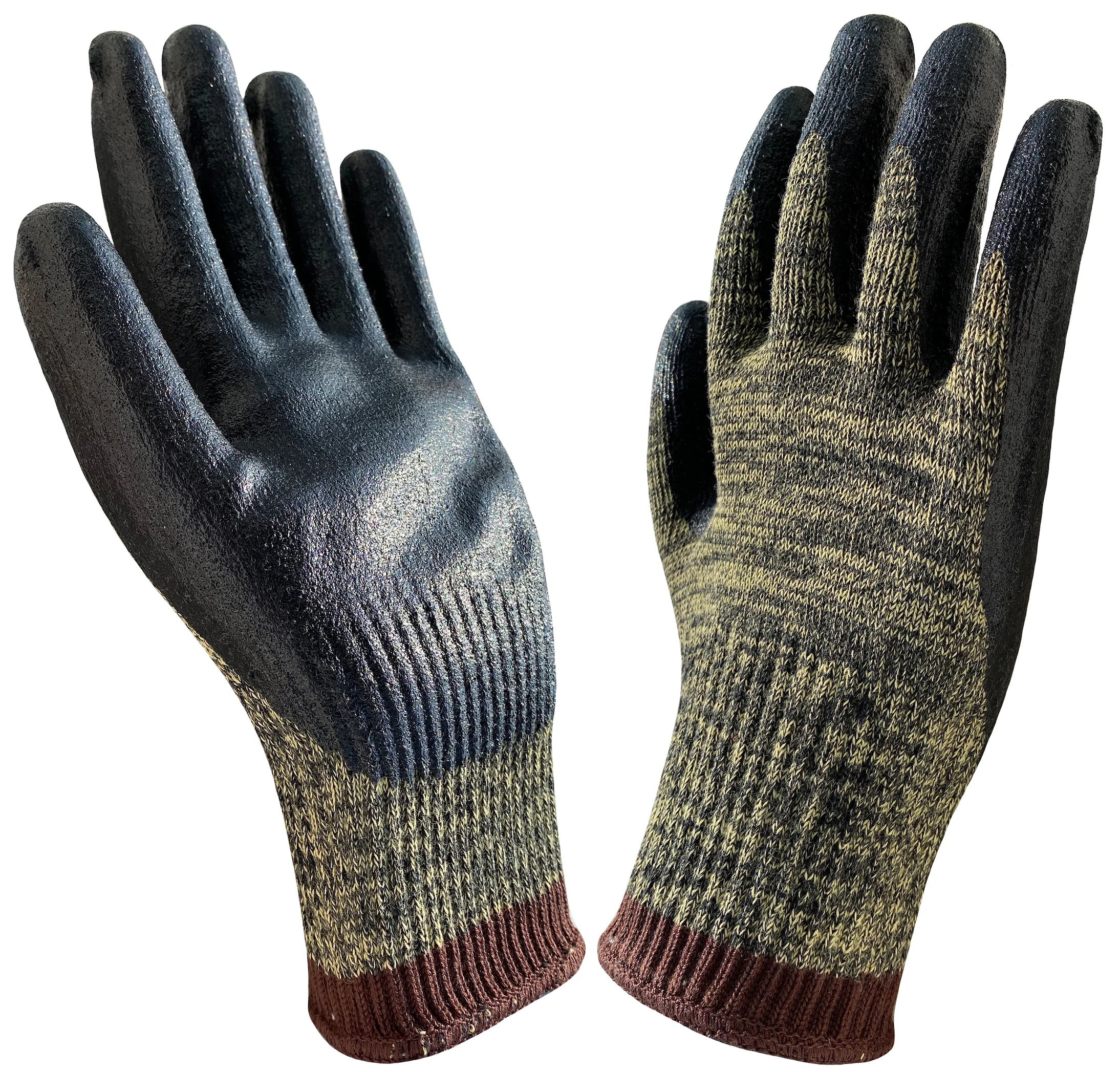 

Anti Cut Proof Work Glove ANSI A4 EN388 Cut 5 Grade Aramid Fiber Wrapped Steel Yarn Nitrile Heat Resistant Safety Glove