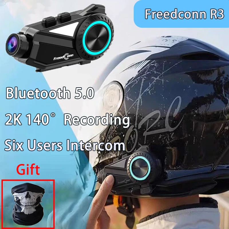 Freedconn R3 Bluetooth Motorcycle Helmet Intercom Headset WiFi App 2K 1440P Motorbike Dashcam Motor Auto DVR Headphone Recorder
Freedconn R3 Bluetooth Motorcycle Helmet Intercom Headset WiFi App 2K 1440P Motorbike Dashcam Motor Auto DVR Headphone Recorder