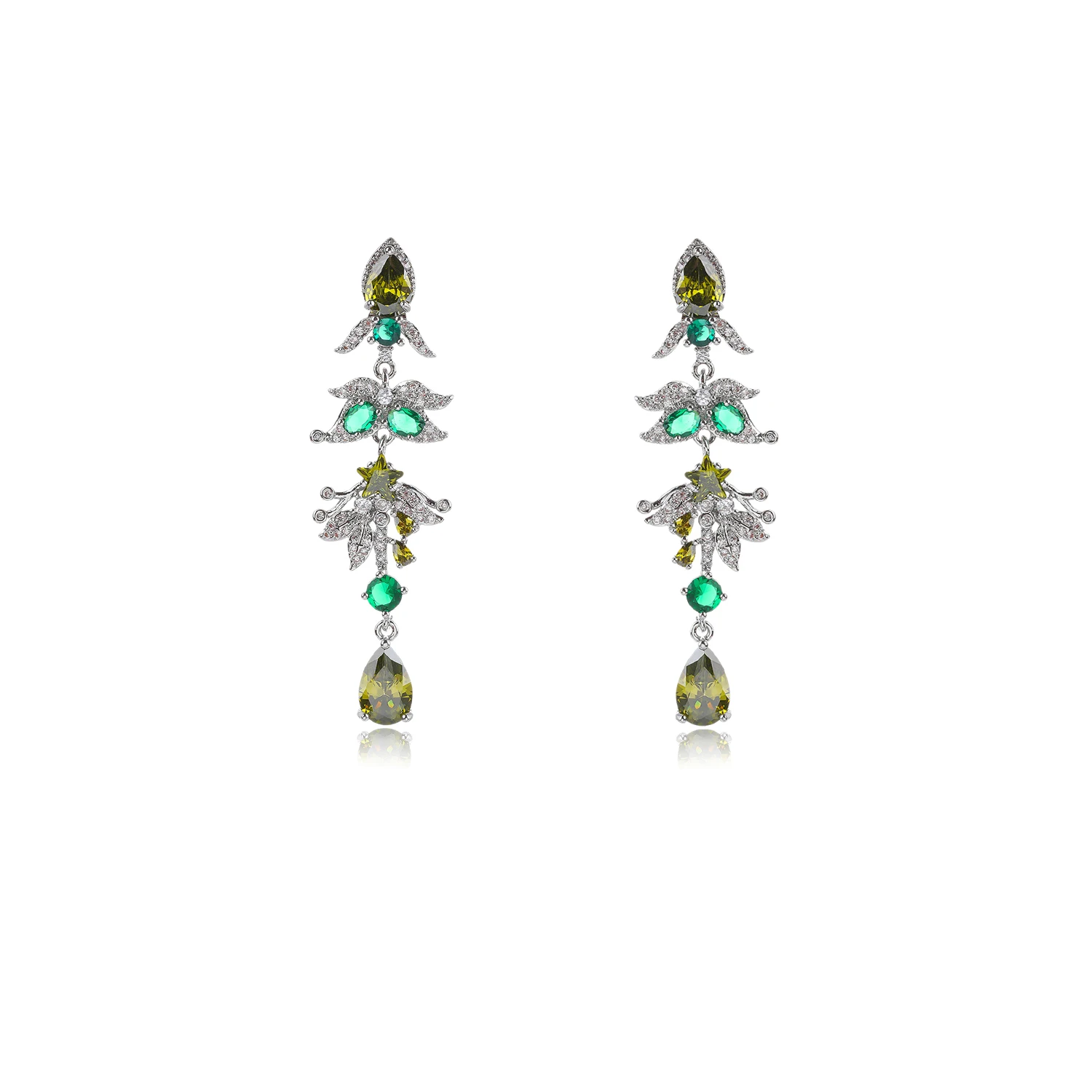 High Quality Cubic Zirconia Star Leaf Shape Dangle Drop Women Long Earrings for Wedding Party Wear CE12095 14 S9dd12a74ebdf4139863fdbde03c7bff0y