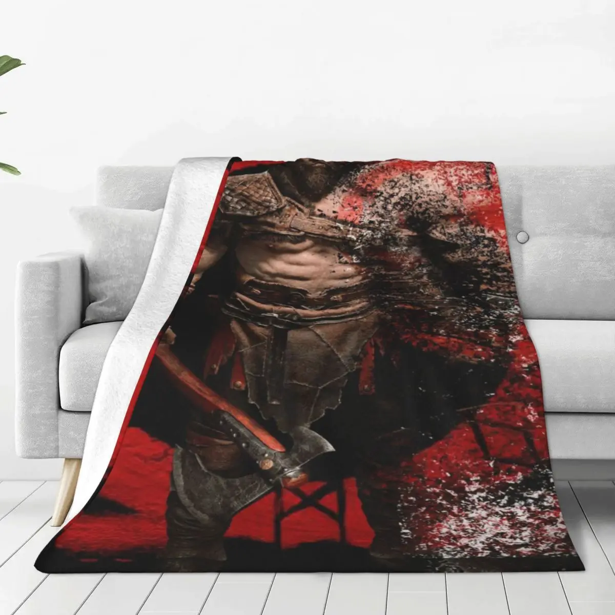

God Of War Kratos Blanket Sofa Cover Fleece All Season Game Cartoon Warm Throw Blankets for Bed Travel Bedding Throws