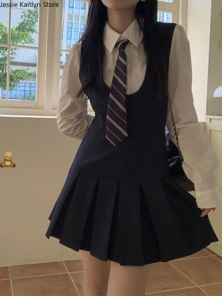 Japan Kawaii School Student Uniform Women Korean Cute Girl JK Uniform Cosplay Autumn White Shirt and Pleated Slip Dress Sets New
Japan Kawaii School Student Uniform Women Korean Cute Girl JK Uniform Cosplay Autumn White Shirt and Pleated Slip Dress Sets New