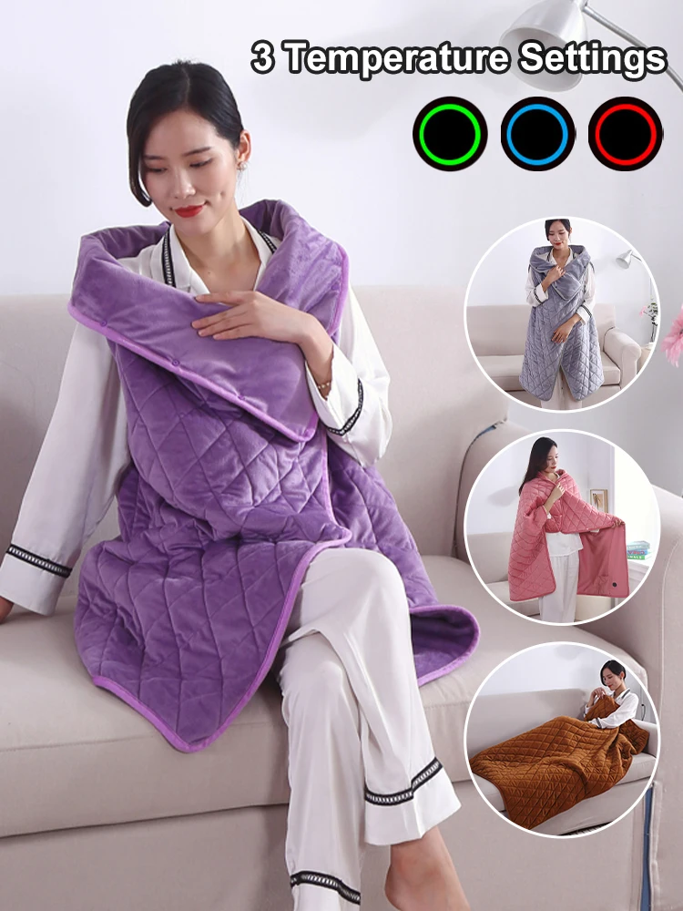Electric Heated Shawl Wearable Blanket 5V USB Powered 3 Temperature Setting and 1-Hour Timing Auto Off Washable for Home Office
Electric Heated Shawl Wearable Blanket 5V USB Powered 3 Temperature Setting and 1-Hour Timing Auto Off Washable for Home Office