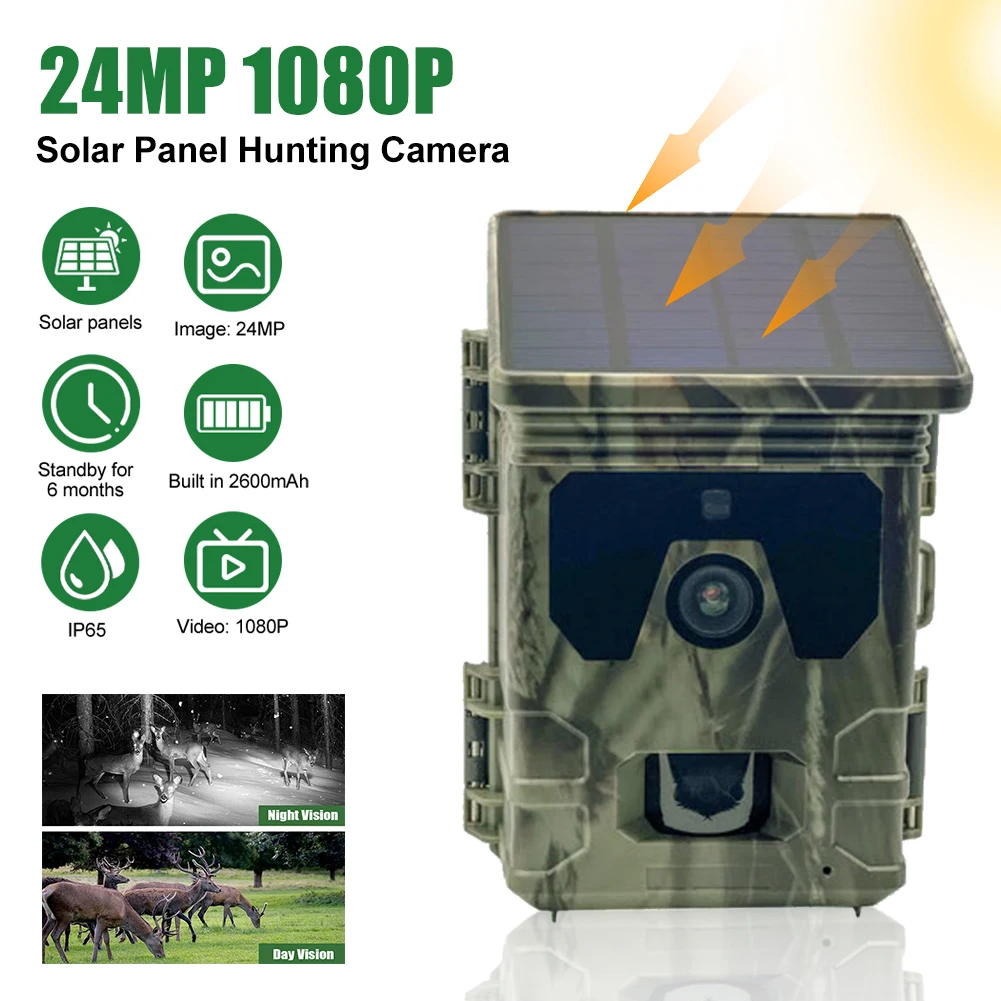 Solar Trail Camera 24MP 1080P Solar Power Hunting Camera Infrared Night Vision Wildlife Observation Camera Video Photo Recorder
Solar Trail Camera 24MP 1080P Solar Power Hunting Camera Infrared Night Vision Wildlife Observation Camera Video Photo Recorder