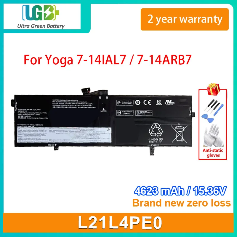 UGB Новый L21L4PE0 Аккумулятор для ноутбука Lenovo Yoga 7-14IAL7 7-14ARB7 серия 71Wh 4623 мАч 15,36 в
UGB Новый L21L4PE0 Аккумулятор для ноутбука Lenovo Yoga 7-14IAL7 7-14ARB7 серия 71Wh 4623 мАч 15,36 в