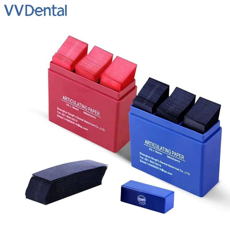 

VVDental стоматологические шарнирные бумажные полоски, двусторонняя клевочная бумага 300 шт./коробка 55*18 мм стоматология, материал для отбеливания зубов и полости рта