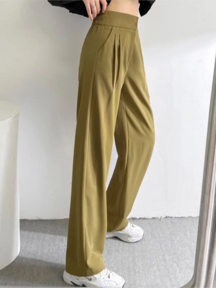 Women's Spring Autumn Casual Elastic High Waist Loose Straight Pants Ladies Wide Leg Trousers Female Solid Streetwear Pant
Women's Spring Autumn Casual Elastic High Waist Loose Straight Pants Ladies Wide Leg Trousers Female Solid Streetwear Pant