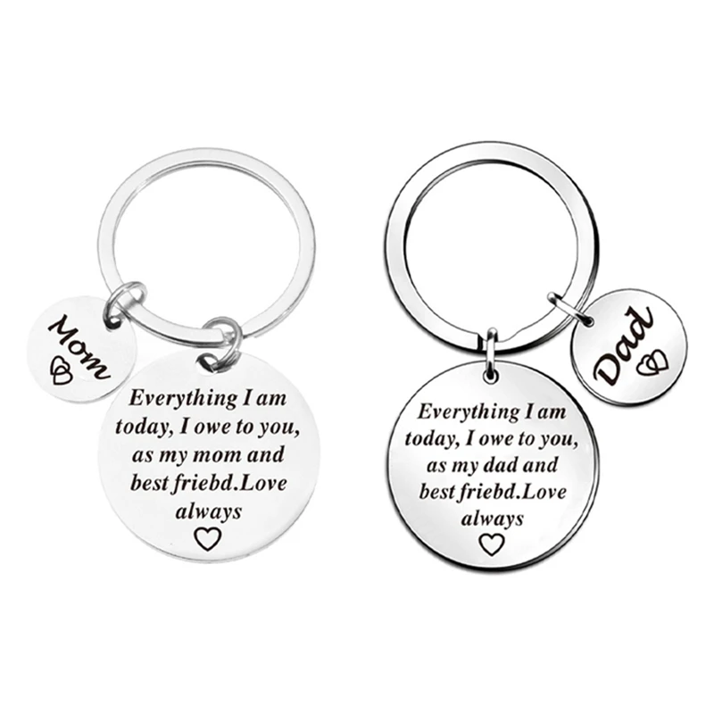 

2Pcs Mother Day Keychain,Fathers Day Gifts From Daughter Keychain-As My Mom And Best Friend,Love Always