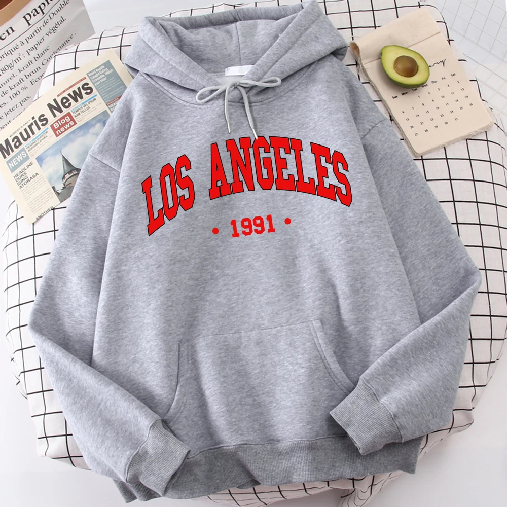 

Los Angels 1991 Usa City Letter Men Hoodies Oversized Graphics Clothes Fashion Harajuku Tracksuit Personality All-Match Clothing