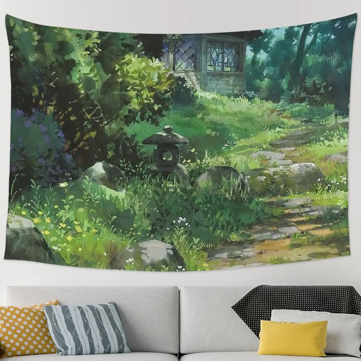 

Anime Magical Forest Scenery Tapestry Funny Wall Hanging Aesthetic Home Decoration Tapestries for Living Room Bedroom Dorm Room