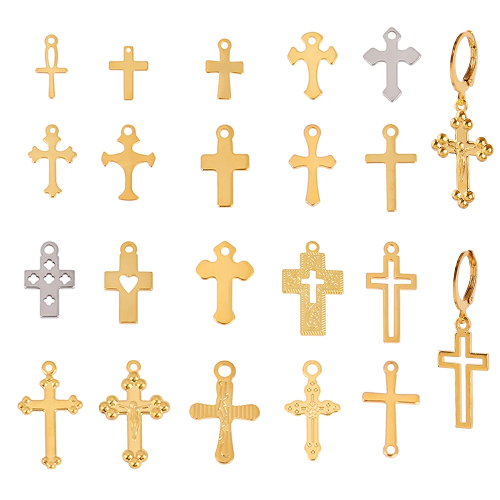 30PCS Stainless Steel Cross Charm for Earring Religious Jesus Pendant DIY Bracelet Necklace Findings Jewelry Making Accessories
30PCS Stainless Steel Cross Charm for Earring Religious Jesus Pendant DIY Bracelet Necklace Findings Jewelry Making Accessories