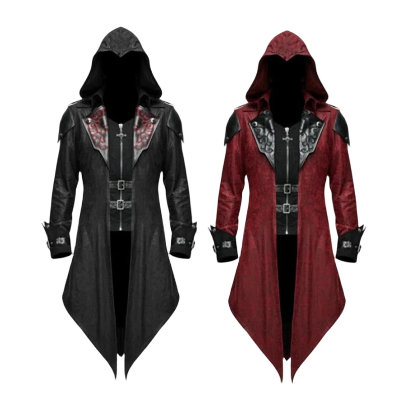 Assassin Carnival Cosplay Medieval Men Costume Streetwear Patchwork Hooded Jackets Outerwear Costume Vintage Tuxedo Party Outfit
Assassin Carnival Cosplay Medieval Men Costume Streetwear Patchwork Hooded Jackets Outerwear Costume Vintage Tuxedo Party Outfit
