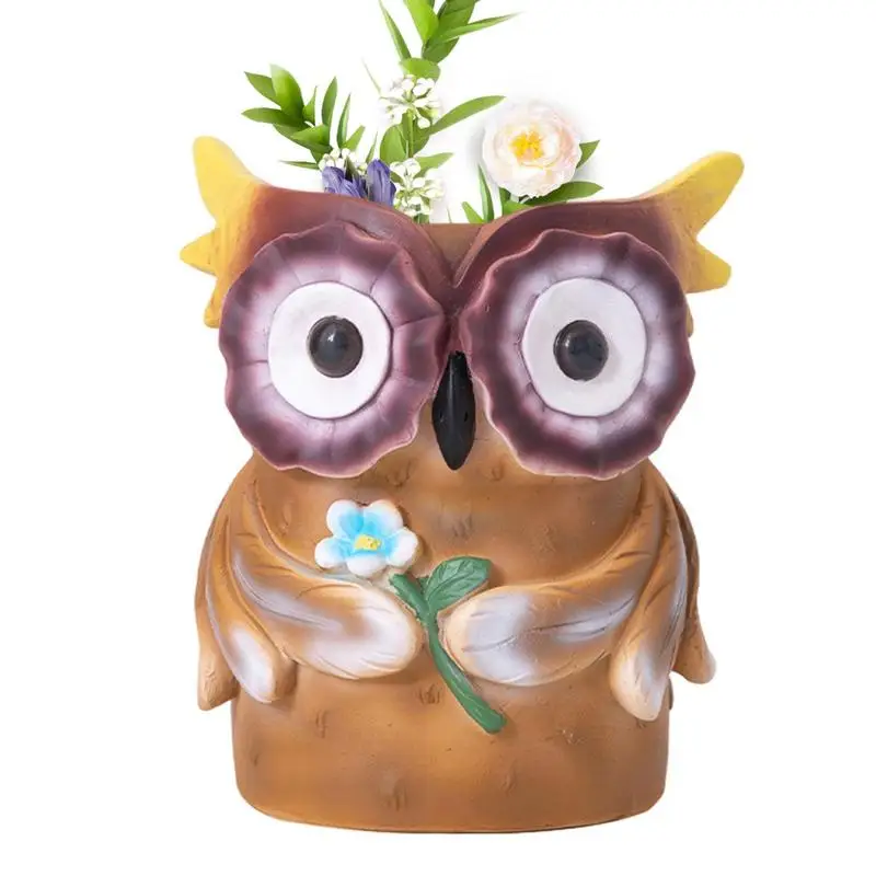 

Owl Flower Pot Resin Flowing Glaze Base Cactus Succulent Pot Owl Decor Vase Farmhouse Stoneware Vases Home Decor Garden Gift For