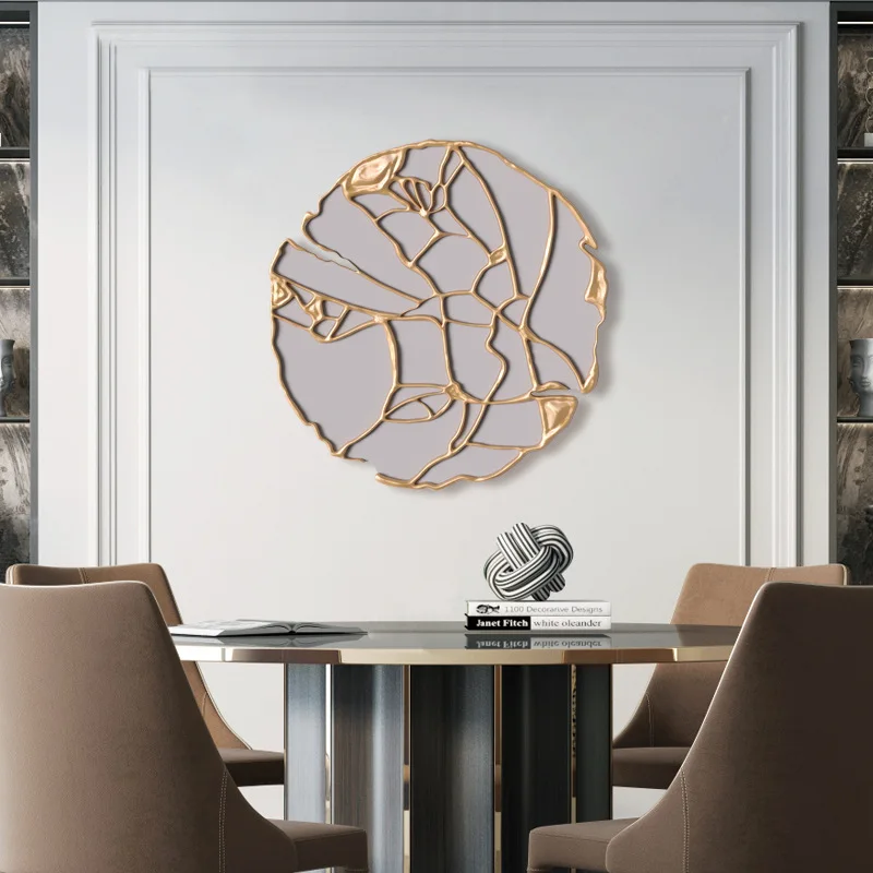 Living Room Luxury Iron Wall Decoration Modern Round Metal Wall Pendant For Hallway Dining Room Simple Home Decoration 60cm Living Room Luxury Iron Wall Decoration Modern Round Metal Wall Pendant For Hallway Dining Room Simple Home Decoration 60cm