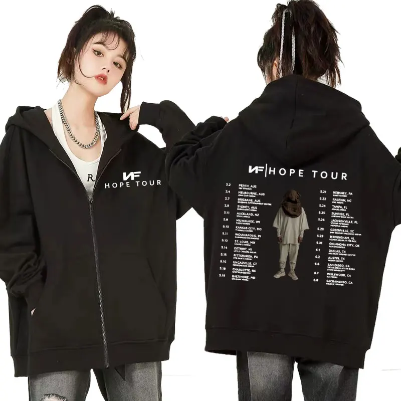 

NF Rapper Hope Tour 2024 Album Zipper Hoodies Men's Clothing Oversized Jacket Zip Up Hoodie Fashion Hip Hop Y2k Sweatshirt Coats