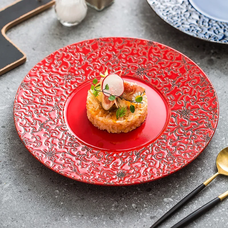 Red Plate Wedding Ceramic High-Grade Light Luxury Dish Household Chinese Creative Tableware Steak Western Plate
Red Plate Wedding Ceramic High-Grade Light Luxury Dish Household Chinese Creative Tableware Steak Western Plate