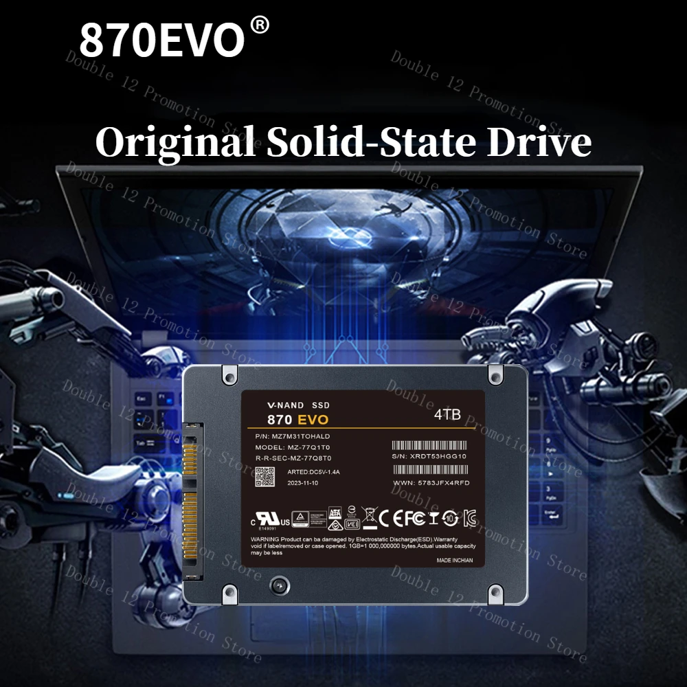 

Original 4TB SSD 870 EVO 870 QVO 2TB SATA Solid State Drive Hdd ssd sata 1tb 990 PRO M.2 2280 NVME 500GB 8TB for ps5 Notebook PC