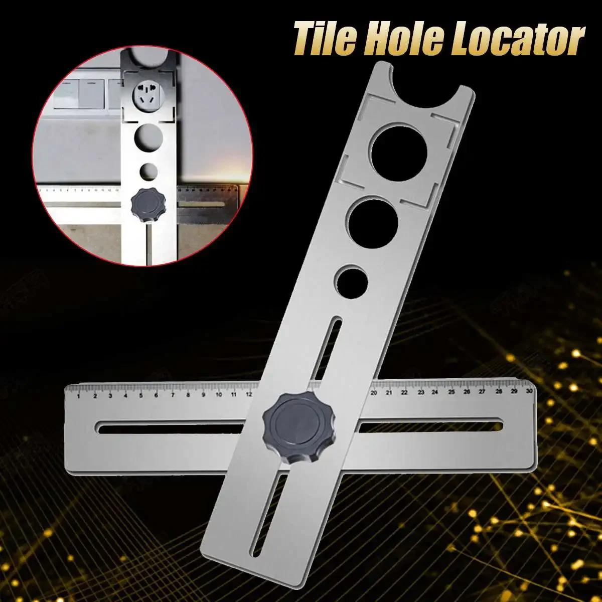 Tile Hole Locator Stainless Steel Ceramic Tile Hole Locator Ruler Adjustable Punching Hand Tool for House Decorated Work
Tile Hole Locator Stainless Steel Ceramic Tile Hole Locator Ruler Adjustable Punching Hand Tool for House Decorated Work