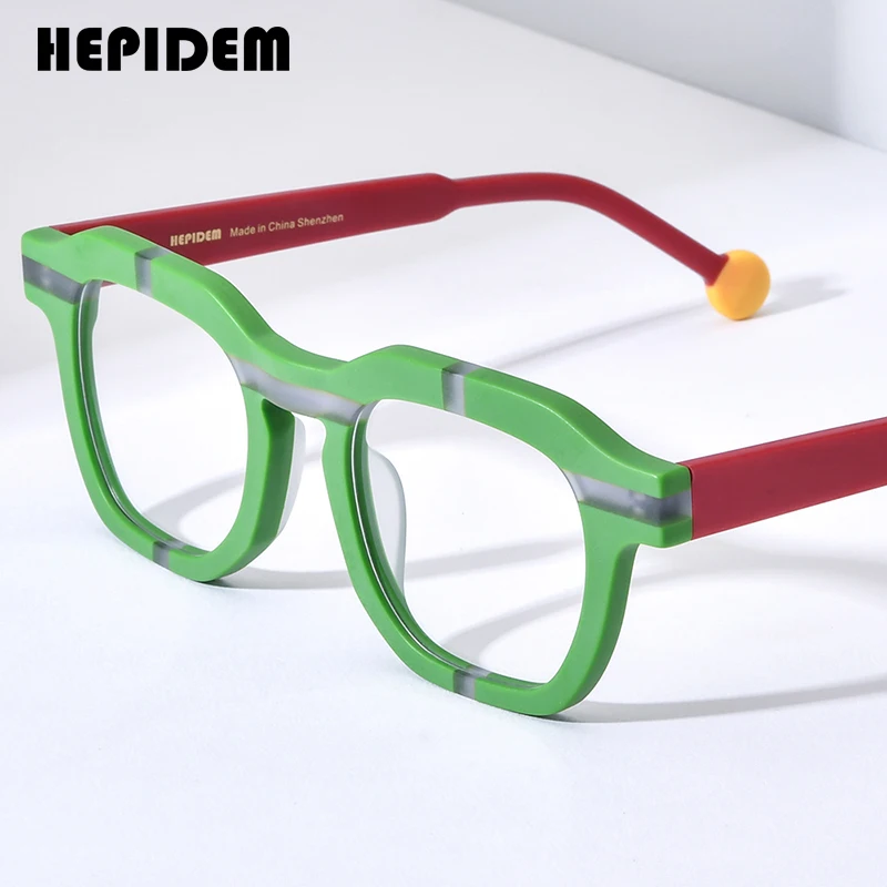 

HEPIDEM Acetate Optical Glasses Men 2024 New Women Matte Fashion Square Eyeglasses Optical Myopia Spectacles Eyewear H9363