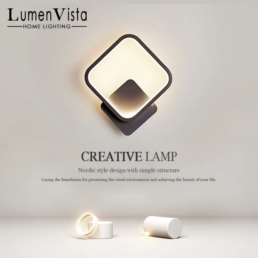 

Современная настенная лампа, минималистичный круговой и квадратный креативный настенный светильник в скандинавском стиле с оленем, домашнее украшение для гостиной, комнатное освещение